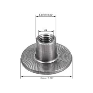 uxcell Tuerca en T de acero al carbono M4 x 0.591 x 0.043_2