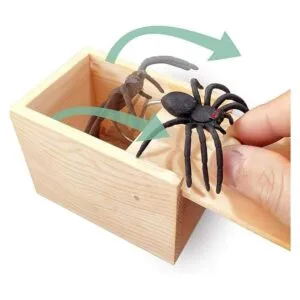 PARNIXS Caja con araña de goma para bromas caja de_6