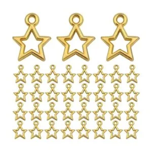 200 colgantes chapados en oro con diseño de estrella de_1
