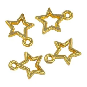 200 colgantes chapados en oro con diseño de estrella de_4