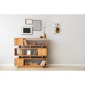 Letreros de metal de guitarra vintage con música rock_4