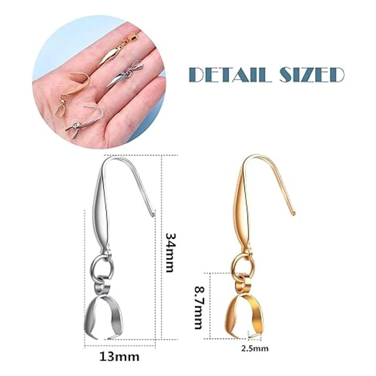 20 ganchos de acero inoxidable con cierre para pendientes_7