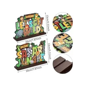 Blulu Safari Jungle Animales Party Signs Jungle Theme_7