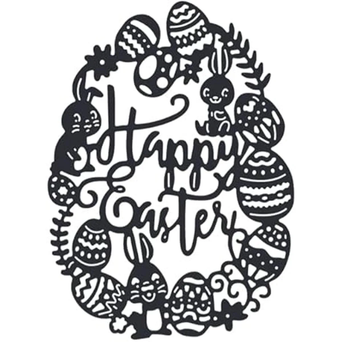 Happy Easter Rabbit Troqueles de metal para hacer_6