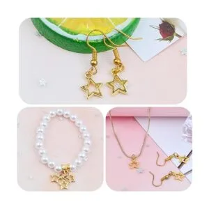 200 colgantes chapados en oro con diseño de estrella de_5