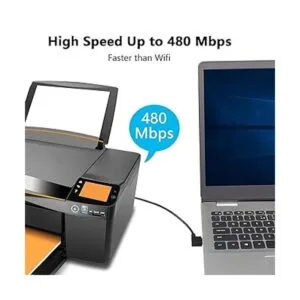 CERRXIAN Cable de impresora USB A a B de 90 grados ángulo_4