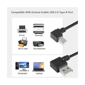CERRXIAN Cable de impresora USB A a B de 90 grados ángulo_3