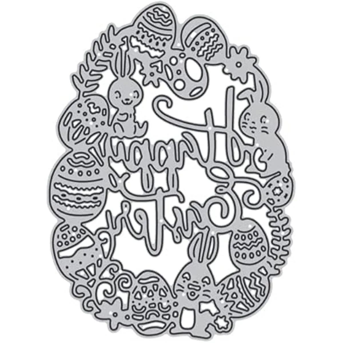 Happy Easter Rabbit Troqueles de metal para hacer_5