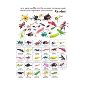 Pinowu Juego de 27 figuras de juguete de insectos falsos_2