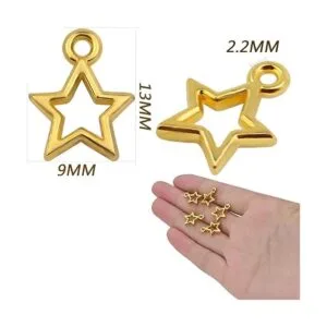 200 colgantes chapados en oro con diseño de estrella de_3