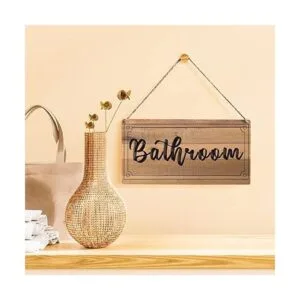 Letrero de baño de granja para colgar en madera para_2