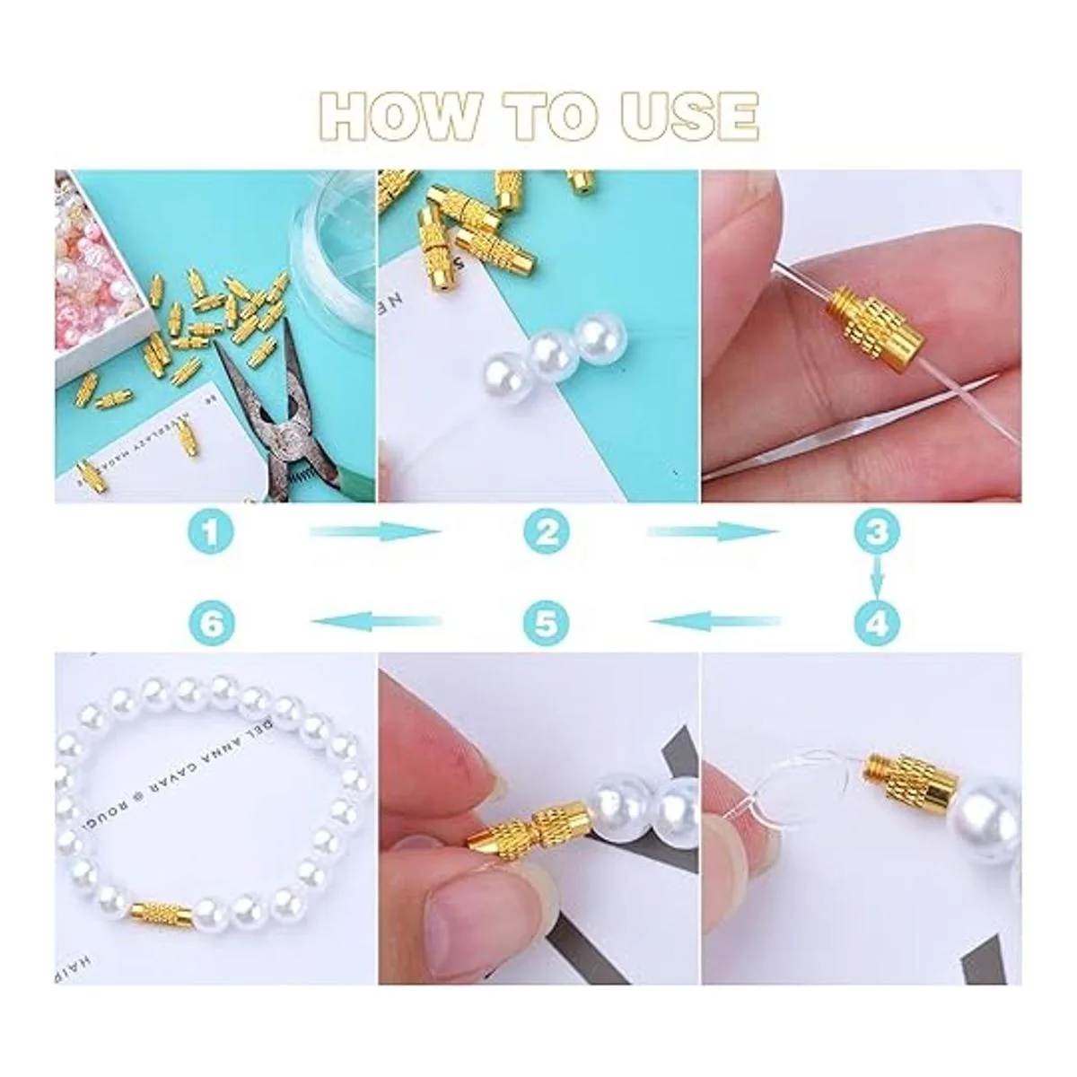 Hmjpng 100 cierres giratorios de latón de 4 colores_4