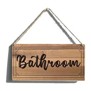 Letrero de baño de granja para colgar en madera para_1