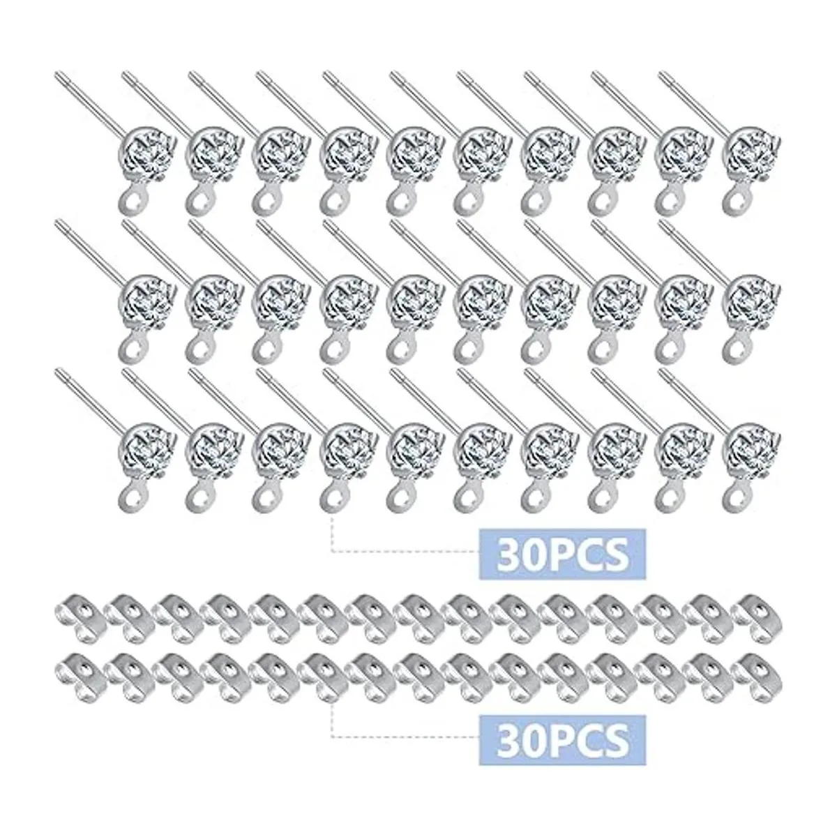 30 pendientes de acero inoxidable con diamantes de_2