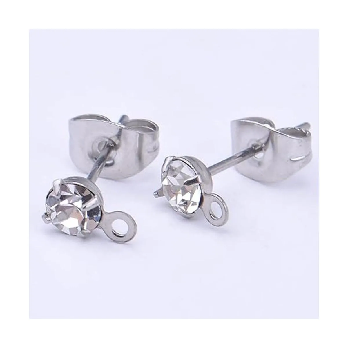 30 pendientes de acero inoxidable con diamantes de_4