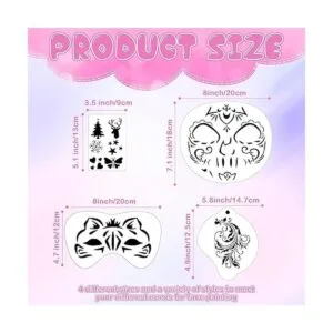 Marspark Juego de 24 plantillas de pintura facial de_3