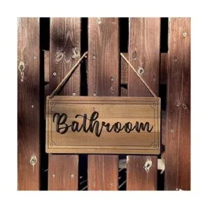 Letrero de baño de granja para colgar en madera para_3