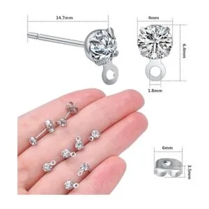 30 pendientes de acero inoxidable con diamantes de_3