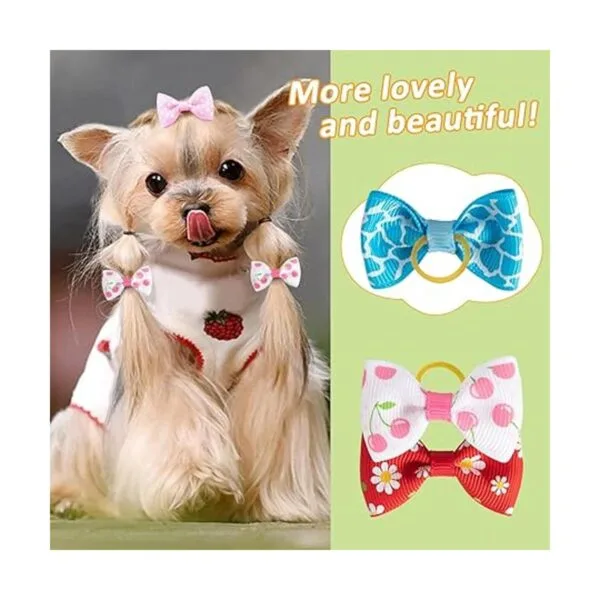 Mewtogo 30 unids15 pares de lazos de pelo de perro con_5