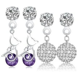 30 pendientes de acero inoxidable con diamantes de_6