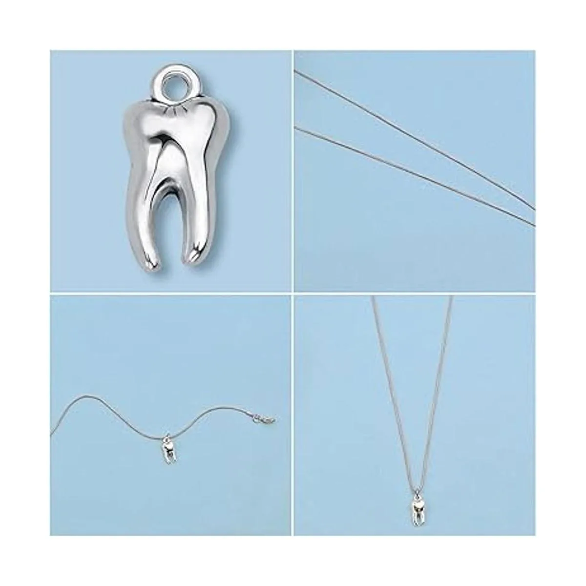 KMOSPAD 50 dijes colgantes de plata antigua de aleación de_5