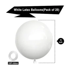 Globos blancos de látex para fiesta paquete de 20 globos_2