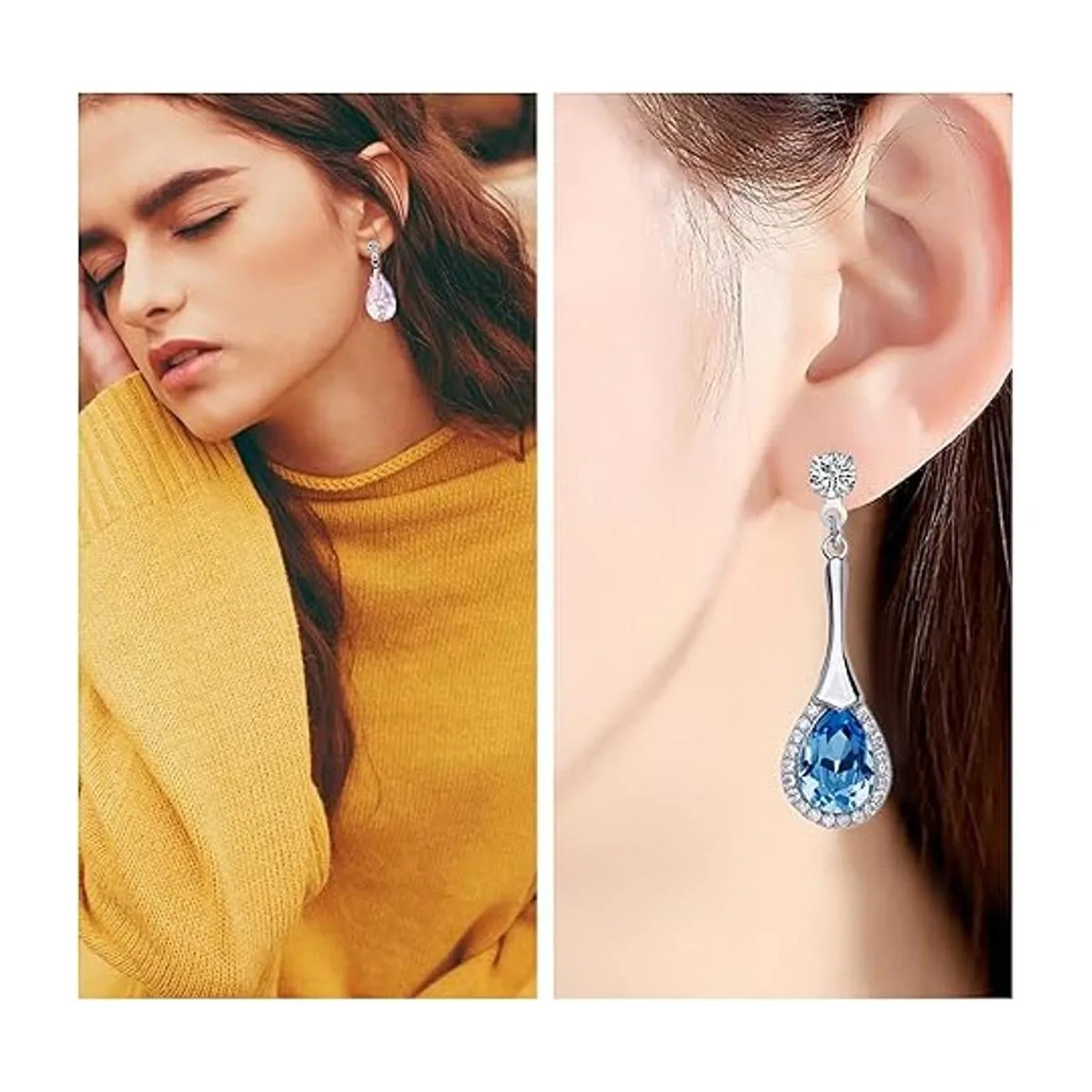 30 pendientes de acero inoxidable con diamantes de_7