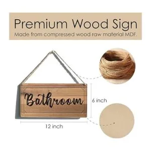 Letrero de baño de granja para colgar en madera para_5