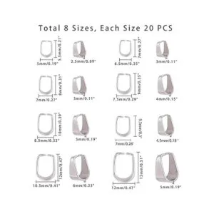 PH PandaHall 160 pcs 8 Sizes 304 Stainless Steel Snap On_5
