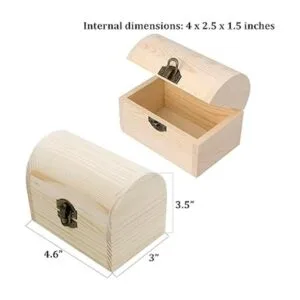 Hsiwto Caja de madera lisa sin acabar caja de joyería de_3