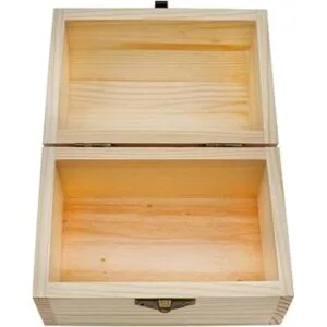 Hsiwto Caja de madera lisa sin acabar caja de joyería de_2