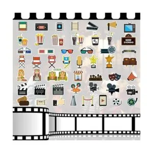Paquete de 200 calcomanías de vinilo de noche de película_2
