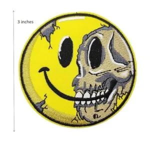 Parche bordado de calavera Smile Face para planchar_2