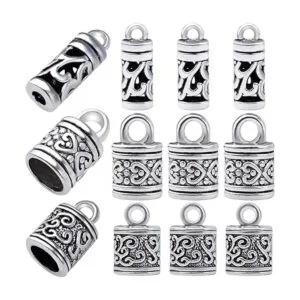 60 tapas de cordón de plata envejecida con diseño de_1
