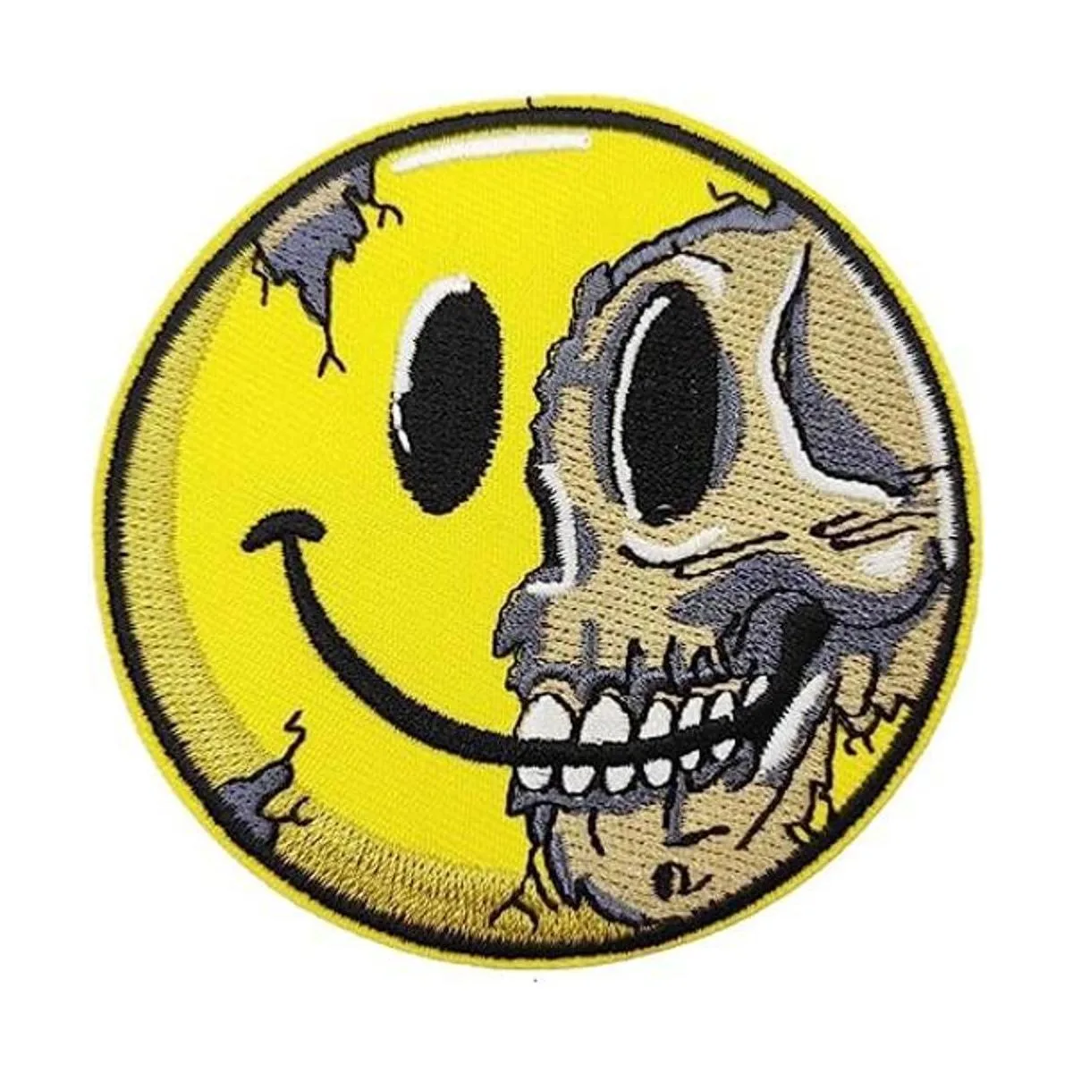 Parche bordado de calavera Smile Face para planchar_1