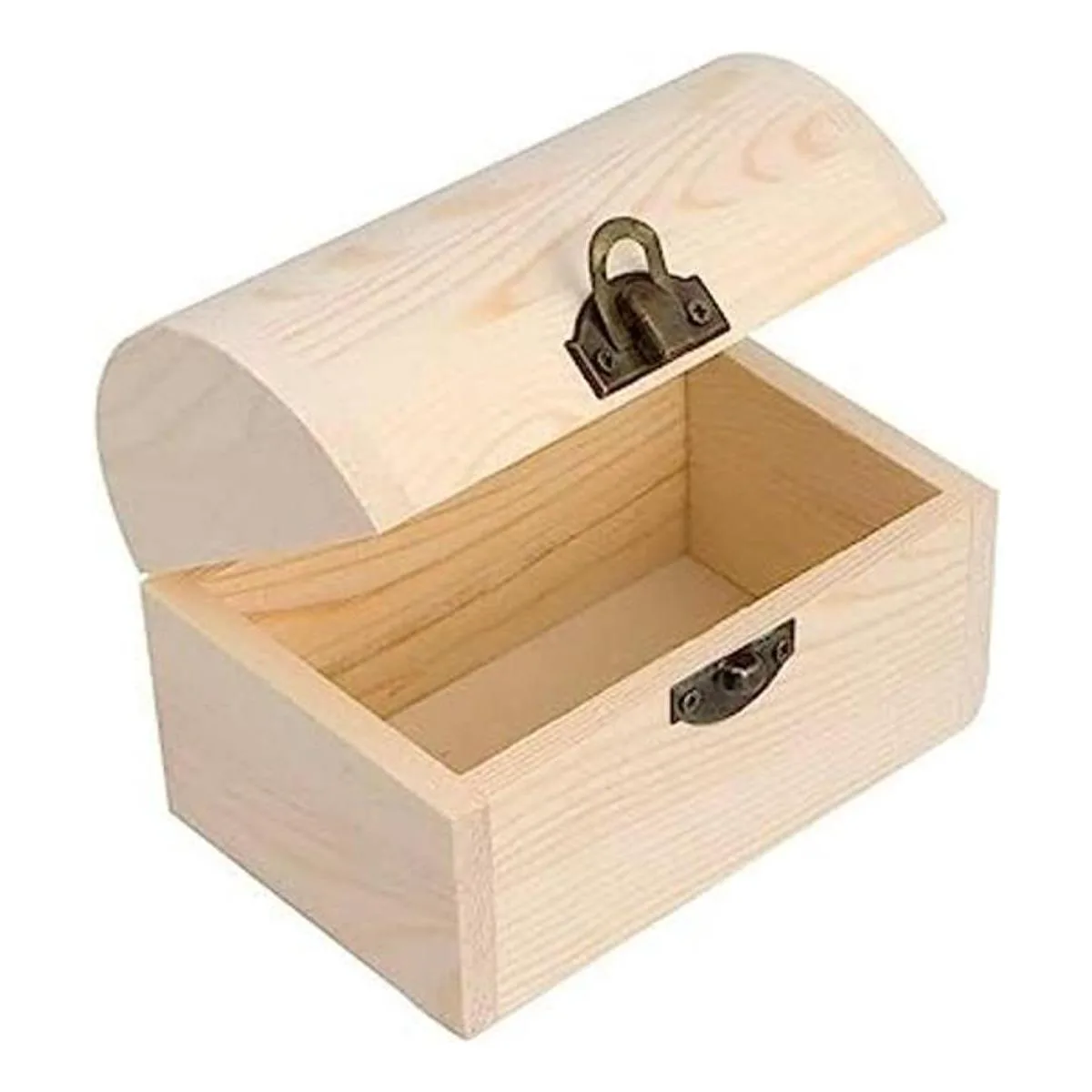 Hsiwto Caja de madera lisa sin acabar caja de joyería de_1