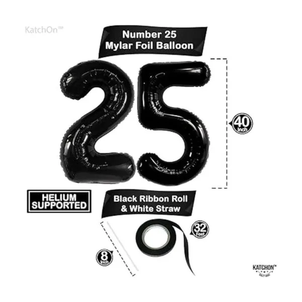 Papel de aluminio gigante de 25 globos color negro 40_4