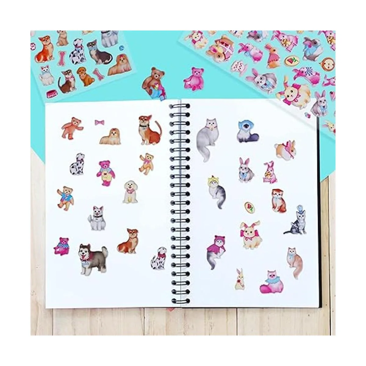 Paquete de calcomanías 3D para gatos y perros oso y_4