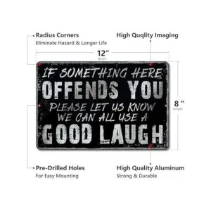 Yniaun Decor Letreros de metal con diseño de sarcasmo_3
