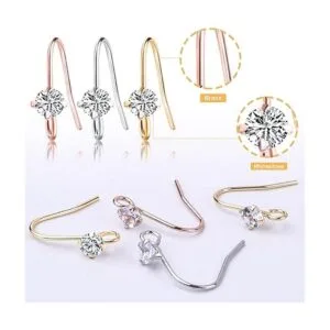 30pcs 3 colores diamantes franceses pendientes ganchos de_4