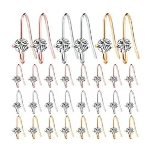 30pcs 3 colores diamantes franceses pendientes ganchos de_1