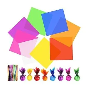 40 piezas de papel de celofán de color de 14 x 14_1