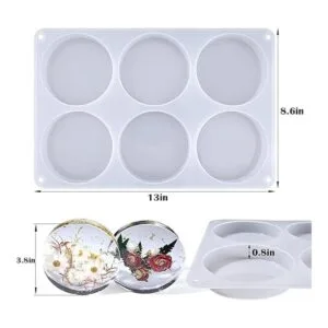 Moldes de resina para posavasos redondos de 6 cavidades_2