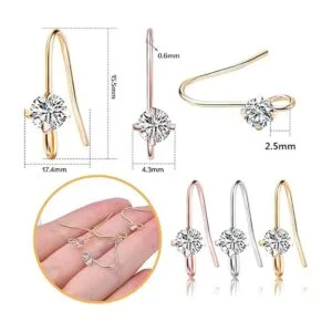 30pcs 3 colores diamantes franceses pendientes ganchos de_3