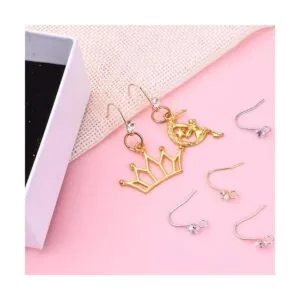 30pcs 3 colores diamantes franceses pendientes ganchos de_5