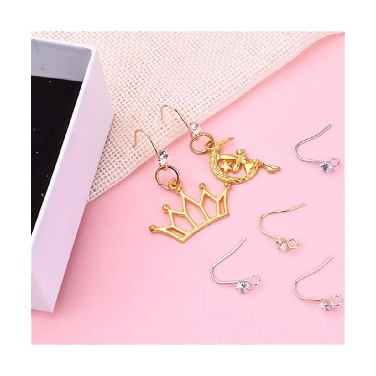 30pcs 3 colores diamantes franceses pendientes ganchos de_5