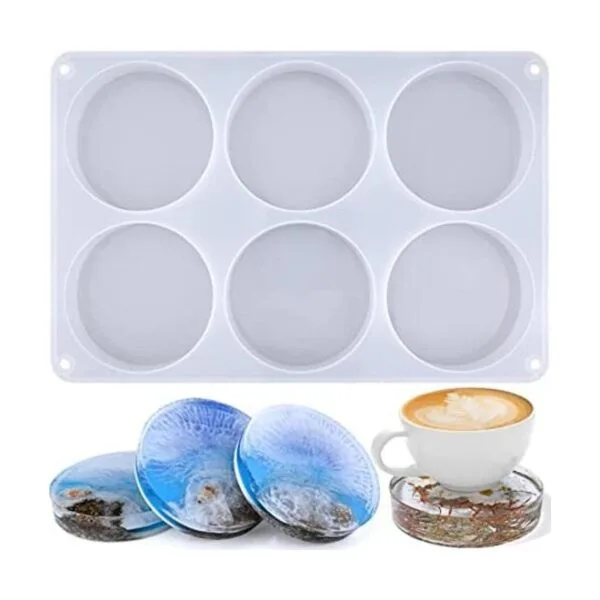 Moldes de resina para posavasos redondos de 6 cavidades_1