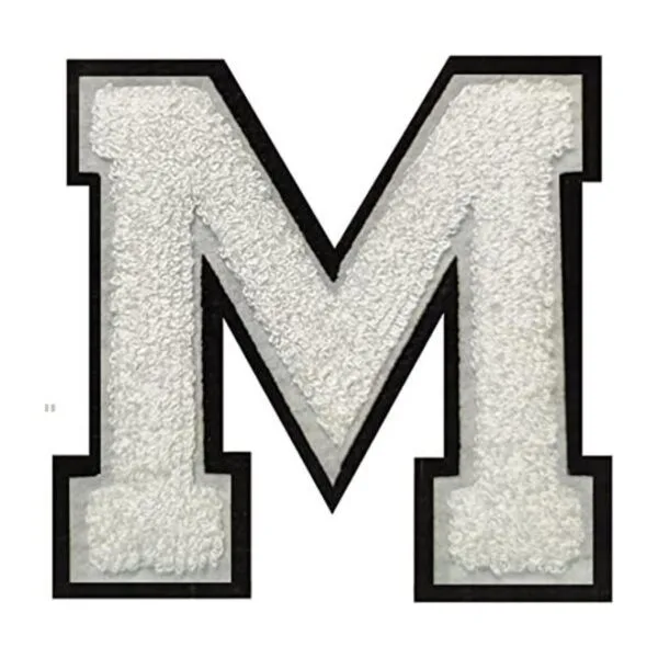 2 piezas de letras de felpilla negrablanca parches de_1
