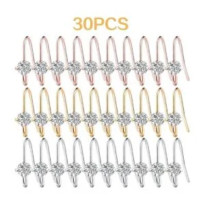30pcs 3 colores diamantes franceses pendientes ganchos de_2