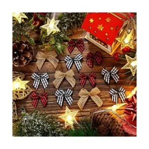 WHQXFDZ 60 lazos de arpillera para Navidad diseño de_5